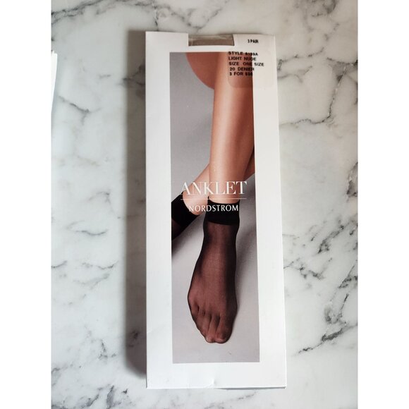Nordstrom Anklet Sheer Coverage Light Nude One Size Pack of 3 - Picture 1 of 2